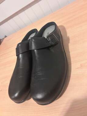 SAS Tripad Comfort Black Leather Clogs Size 11 N